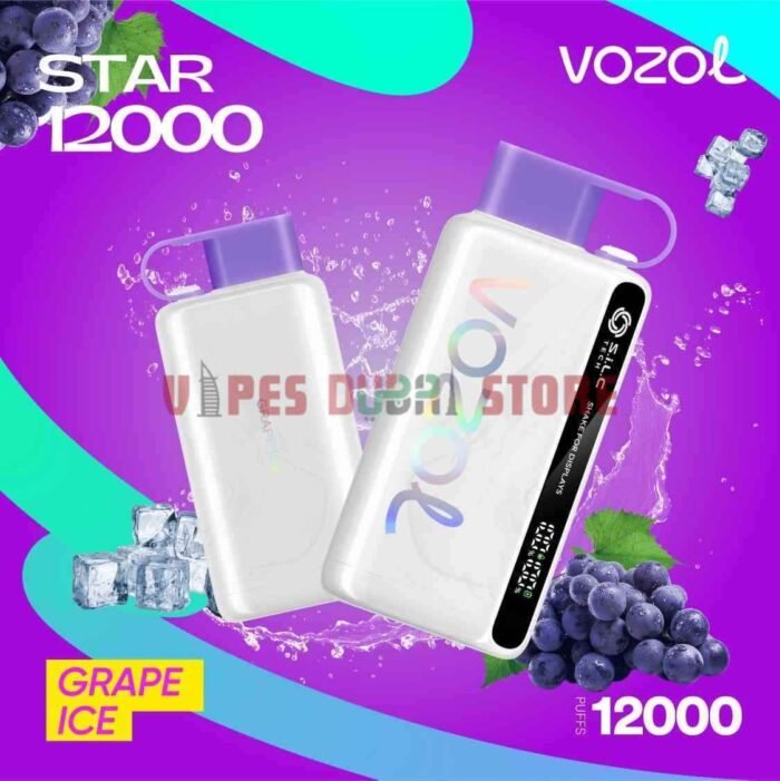 VOZOL Star 12K 12000 Puffs 5% Disposable Vape in Dubai GRAPE ICE