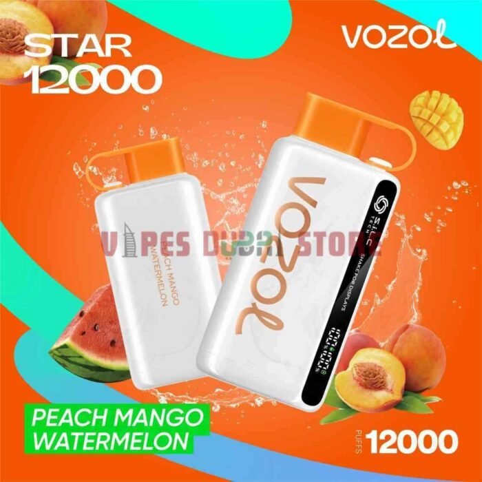 VOZOL Star 12K 12000 Puffs 5% Disposable Vape in Dubai PEACH MANGO WATERMELON