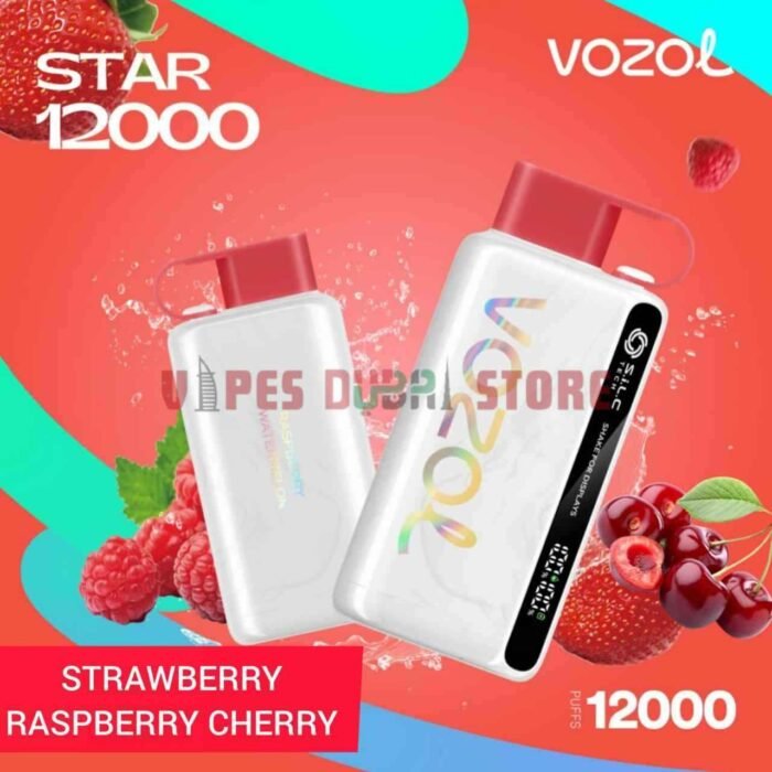 VOZOL Star 12K 12000 Puffs 5% Disposable Vape in Dubai STRAWBERY RASPBERRY CHERRY
