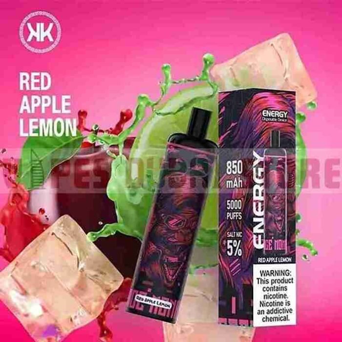 kk energy disposable vape 5000 puffs red apple lemon