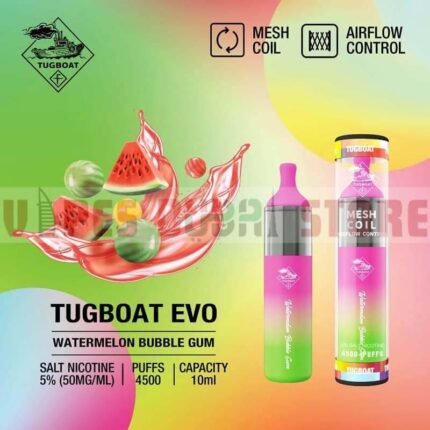 tugboat evo 4500 puffs watermelon bubble gum