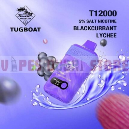 tugboat t12000 blackcurrant lychee disposble vape