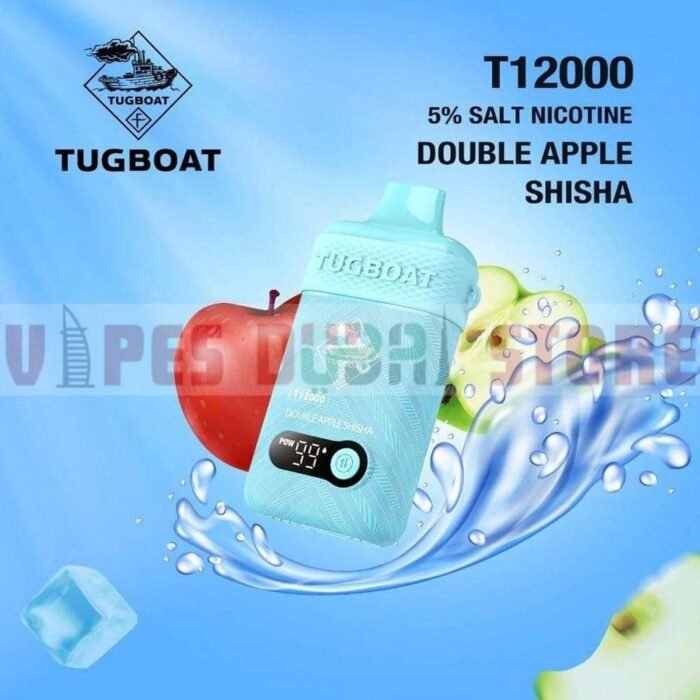 tugboat t12000 double apple shisha disposble vape