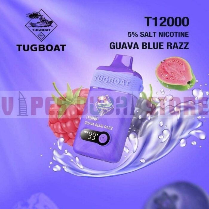 tugboat t12000 guava blue razz disposble vape