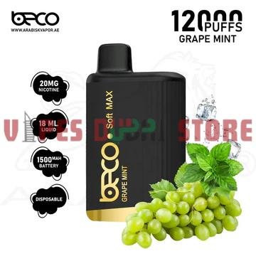 BECO Soft Max 12000 Puffs 20MG Disposable Vape in Dubai GRAPE MINT BECO Soft Max 12000 Puffs 20MG Disposable Vape in Dubai GRAPE MINT