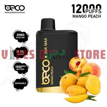 BECO Soft Max 12000 Puffs 20MG Disposable Vape in Dubai MANGO PEACH