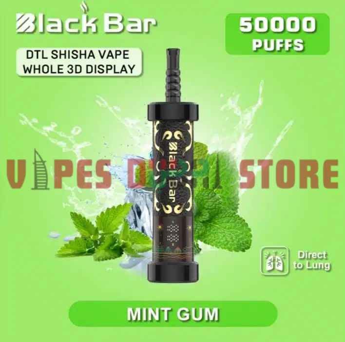 BLACK BAR 50000 Puffs DTL Disposable Vape in Dubai Mint Gum BLACK BAR 50000 Puffs DTL Disposable Vape in Dubai Mint Gum
