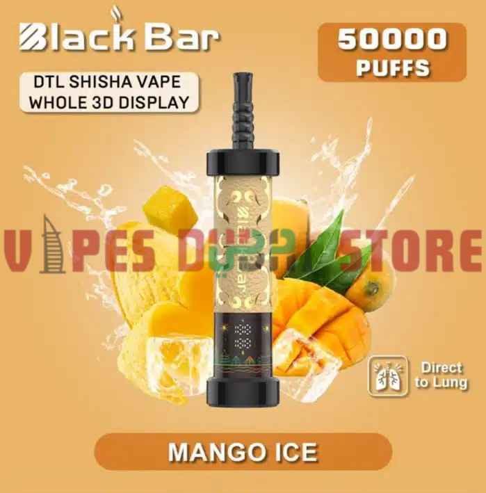 BLACK BAR 50000 Puffs DTL Disposable Vape in Dubai mango Ice BLACK BAR 50000 Puffs DTL Disposable Vape in Dubai mango Ice