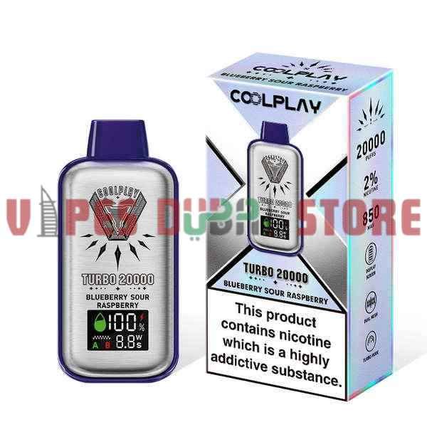 COOLPLAY Turbo 20000 Puffs 20MG Rechargeable Disposable Vape in Dubai BLUEBERRY SOUR RASPBERRY COOLPLAY Turbo 20000 Puffs 20MG Rechargeable Disposable Vape in Dubai BLUEBERRY SOUR RASPBERRY