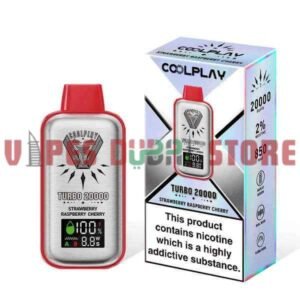 COOLPLAY Turbo 20000 Puffs 20MG Rechargeable Disposable Vape in Dubai STRAWBERRY RASPBERRY CHERRY