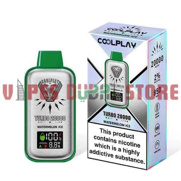 COOLPLAY Turbo 20000 Puffs 20MG Rechargeable Disposable Vape in Dubai WATERMELON ICE COOLPLAY Turbo 20000 Puffs 20MG Rechargeable Disposable Vape in Dubai WATERMELON ICE