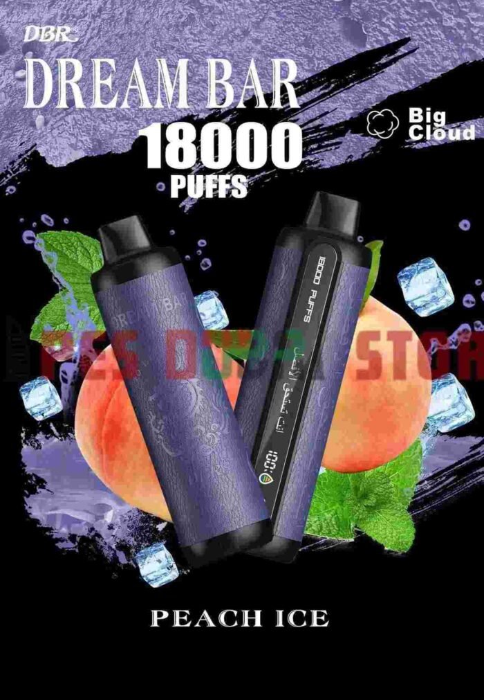DBR Dream Bar 18000 Puffs 50MG Disposable Vape in Dubai PEACH ICE