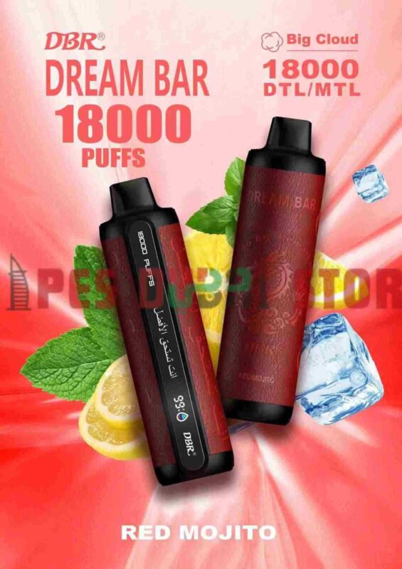 DBR Dream Bar 18000 Puffs 50MG Disposable Vape in Dubai RED MOJITO