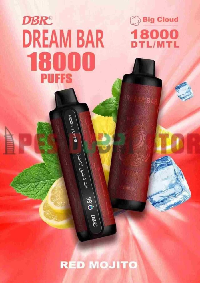 DBR Dream Bar 18000 Puffs 50MG Disposable Vape in Dubai RED MOJITO
