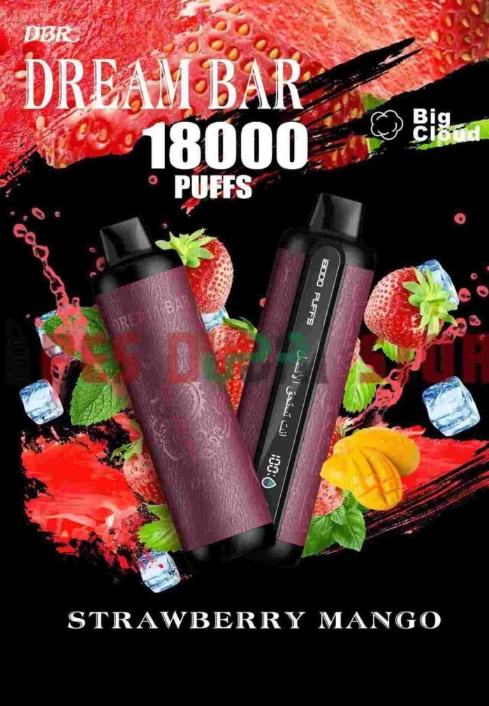 DBR Dream Bar 18000 Puffs 50MG Disposable Vape in Dubai STRAWBERRY MANGO