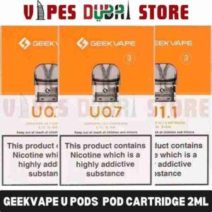 GEEKVAPE U Pods 0.7ohm, 1.1ohm Pod Cartridge 2ml Replacement Pod in Dubai, UAE – 3 PCS Per Pack