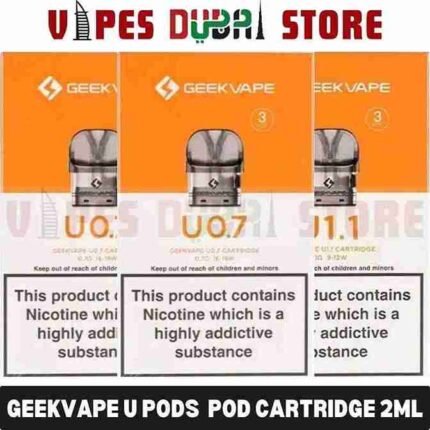 GEEKVAPE U Pods 0.7ohm, 1.1ohm Pod Cartridge 2ml Replacement Pod in Dubai, UAE – 3 PCS Per Pack