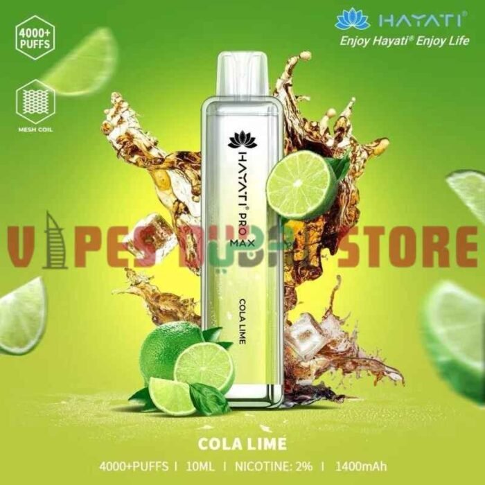 HAYATI Pro Max 4000 Puffs 20MG Disposable Vape in Dubai cola lime