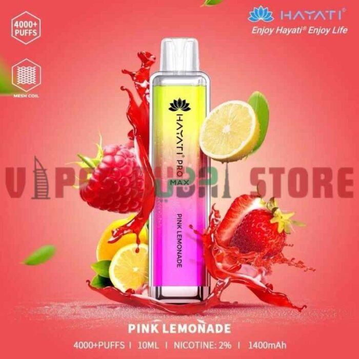 HAYATI Pro Max 4000 Puffs 20MG Disposable Vape in Dubai pink lemonade