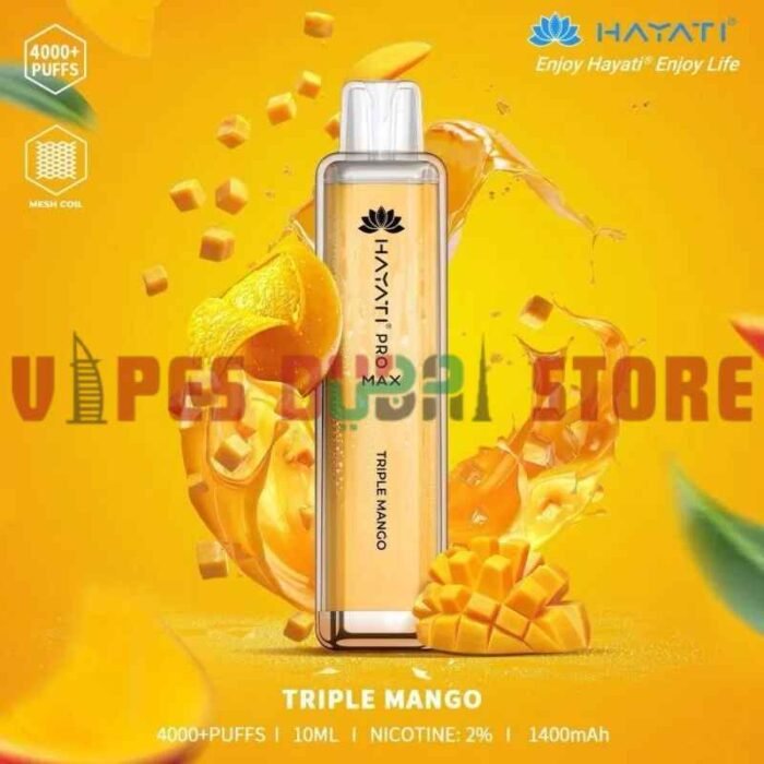 HAYATI Pro Max 4000 Puffs 20MG Disposable Vape in Dubai triple mango