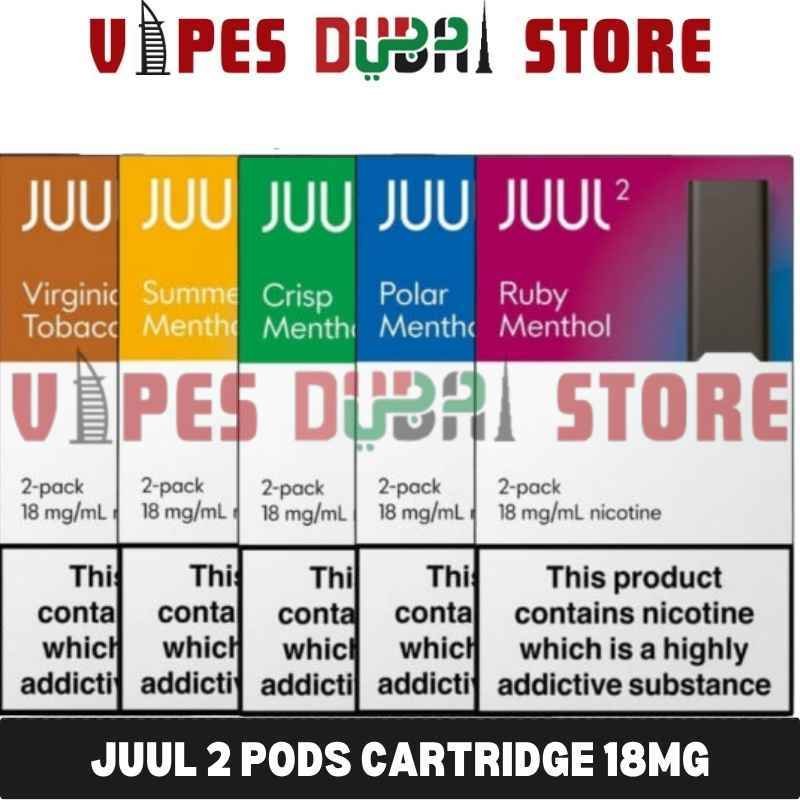JUUL 2 Pods Cartridge 18mg for Juul 2 Device( 2PCS) in Dubai JUUL 2 Pods Cartridge 18mg for Juul 2 Device( 2PCS) in Dubai