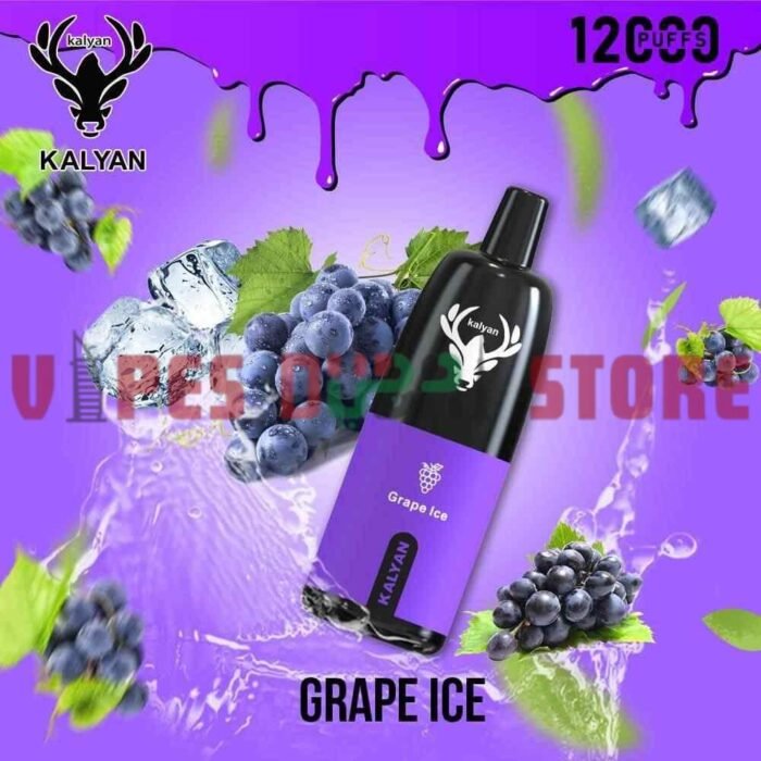 KALYAN Pro 12000 Puffs 50mg Disposable Vape in Dubai, UAE Grape Ice