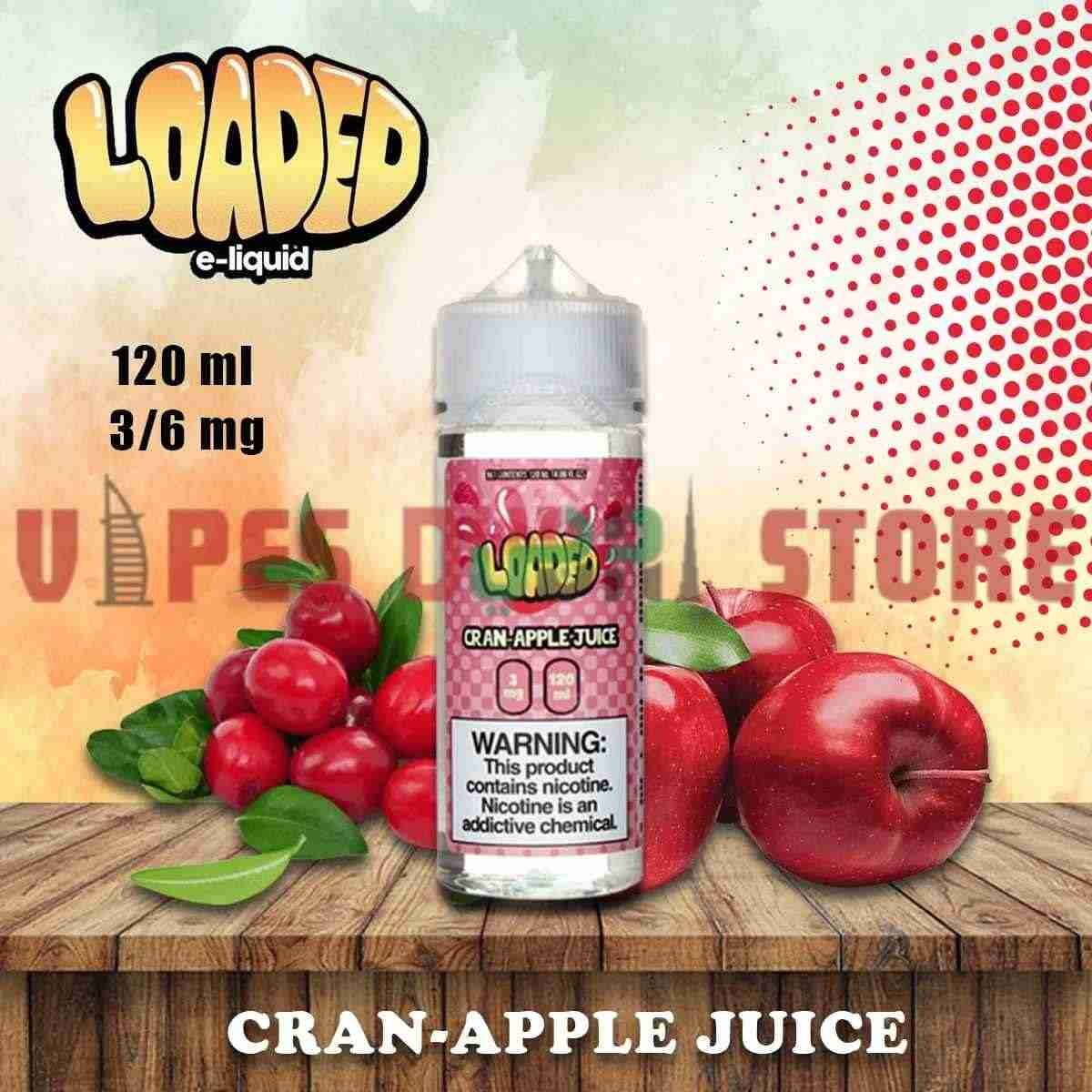 LOADED 120ml (0mg, 3mg, 6mg & 12mg) E-liquid in Dubai Cran-Apple Juice LOADED 120ml (0mg, 3mg, 6mg & 12mg) E-liquid in Dubai Cran-Apple Juice