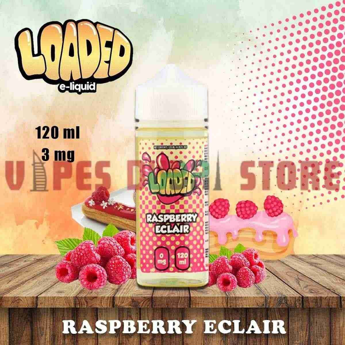 LOADED 120ml (0mg, 3mg, 6mg & 12mg) E-liquid in Dubai Raspberry Eclair LOADED 120ml (0mg, 3mg, 6mg & 12mg) E-liquid in Dubai Raspberry Eclair