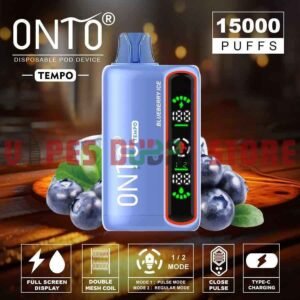 ONTO Tempo 15000 Puffs 50MG Disposable Vape in Dubai BLUEBERRY ICE