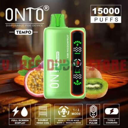 ONTO Tempo 15000 Puffs 50MG Disposable Vape in Dubai KIWI PASSIONFRUIT