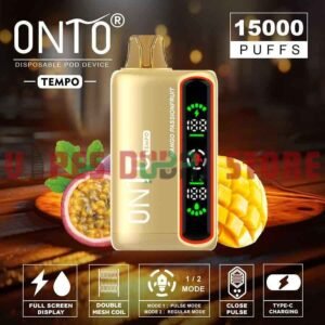 ONTO Tempo 15000 Puffs 50MG Disposable Vape in Dubai MANGO PASSIONFRUIT