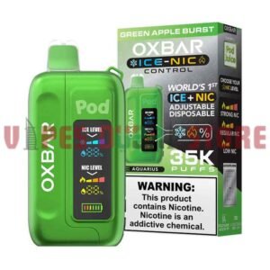 OXBAR Ice-Nic Control 35000 Puffs 50MG Disposable Vape in Dubai Green Apple Burst