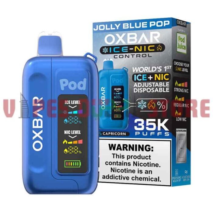 OXBAR Ice-Nic Control 35000 Puffs 50MG Disposable Vape in Dubai Jolly Blue Pop
