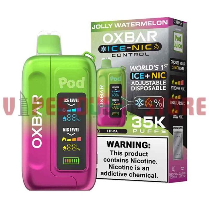 OXBAR Ice-Nic Control 35000 Puffs 50MG Disposable Vape in Dubai Jolly Watermelon