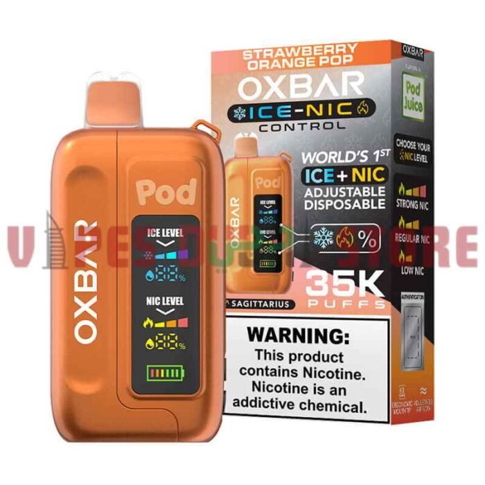 OXBAR Ice-Nic Control 35000 Puffs 50MG Disposable Vape in Dubai Strawberry Orange Pop