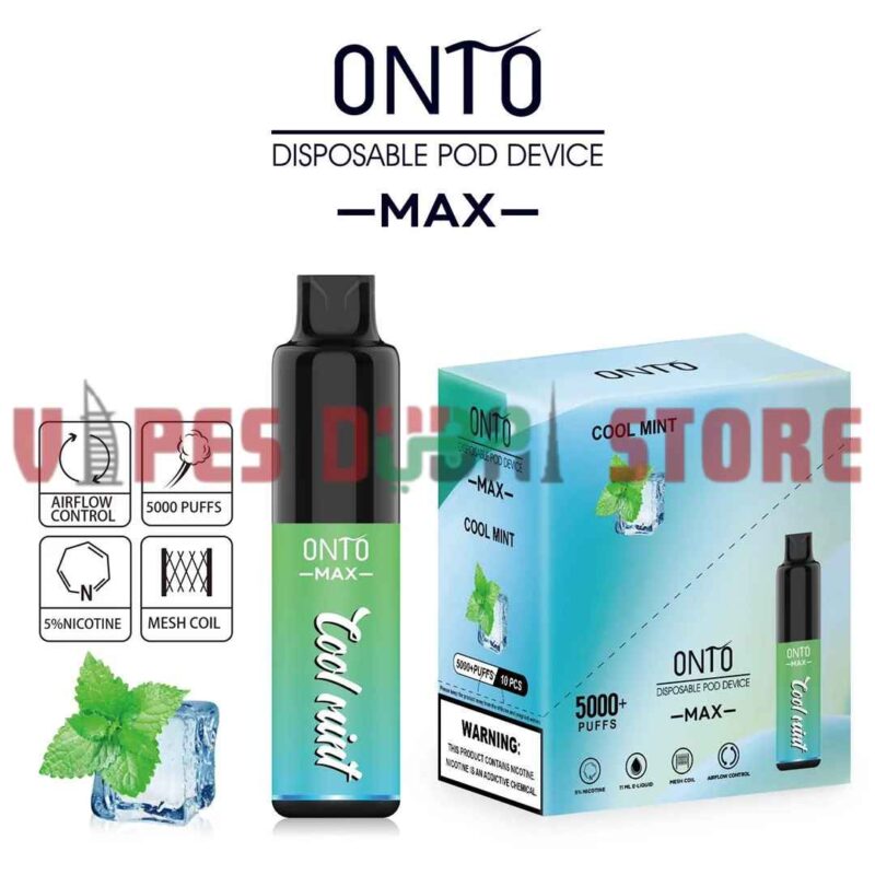 Onto Max 5000 Puffs 50Mg Disposable Vape In Dubai Cool Mint