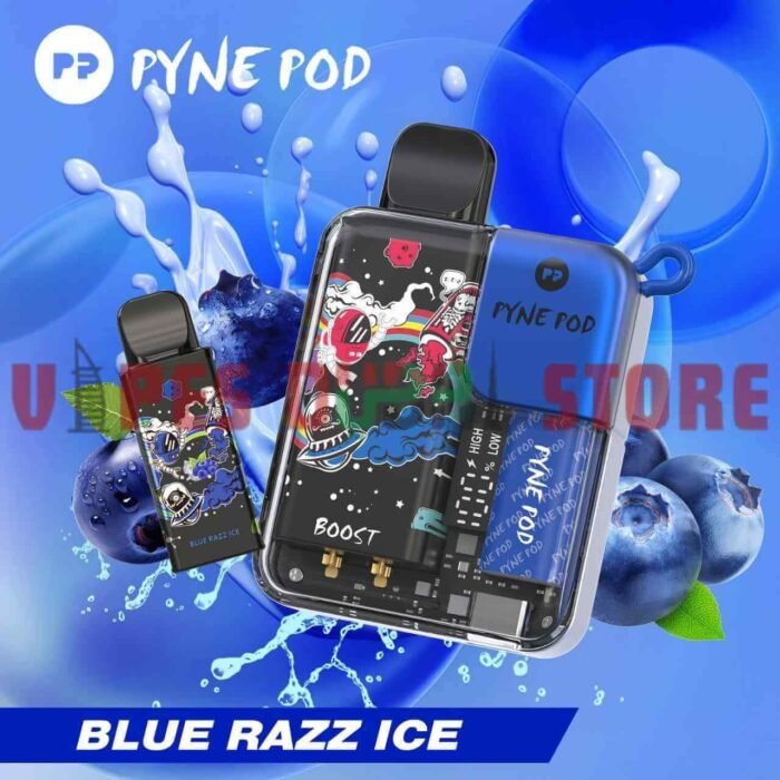 PP PYNE POD Boost 8000 Puffs Disposable Vape with Pod in Dubai BLUE RAZZ ICE