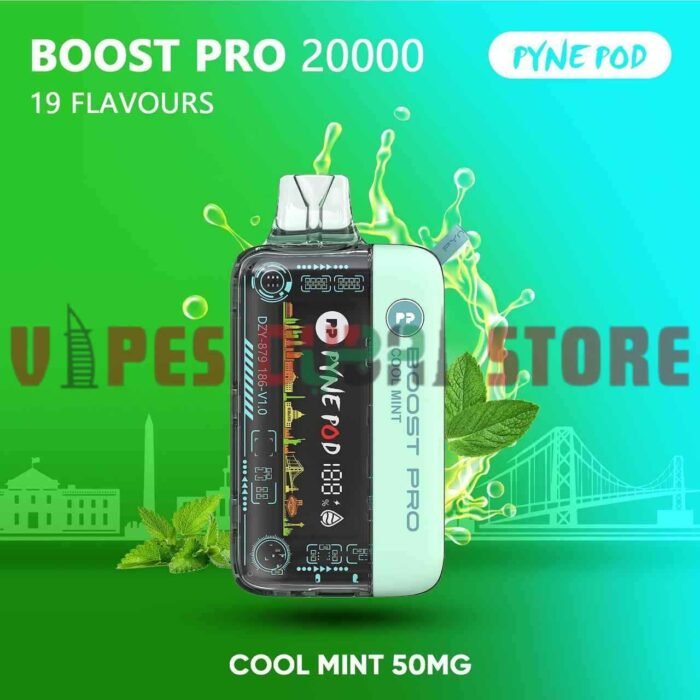PYNE POD Boost Pro 20000 Puffs 50MG Disposable Vape in Dubai COOL MINT