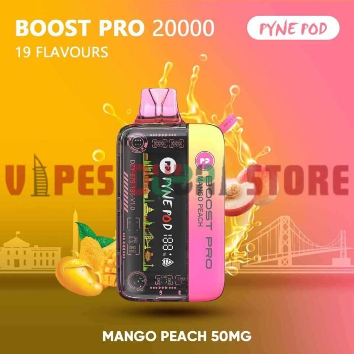 PYNE POD Boost Pro 20000 Puffs 50MG Disposable Vape in Dubai MANGO PEACH