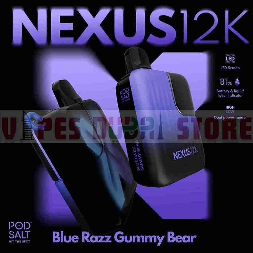 Pod Salt Nexus 12000 Puffs Blue Razz Gummy Bear Pod Salt Nexus 12000 Puffs Blue Razz Gummy Bear