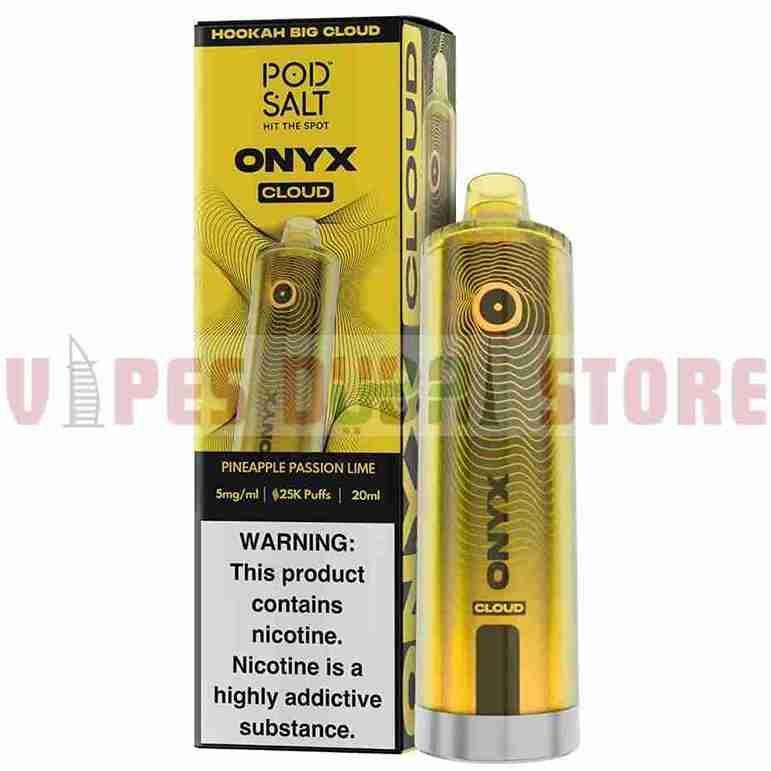 Pod Salt Onyx Cloud 25K Puff Shisha Disposable Pineapple Passion Lime Pod Salt Onyx Cloud 25K Puff Shisha Disposable Pineapple Passion Lime
