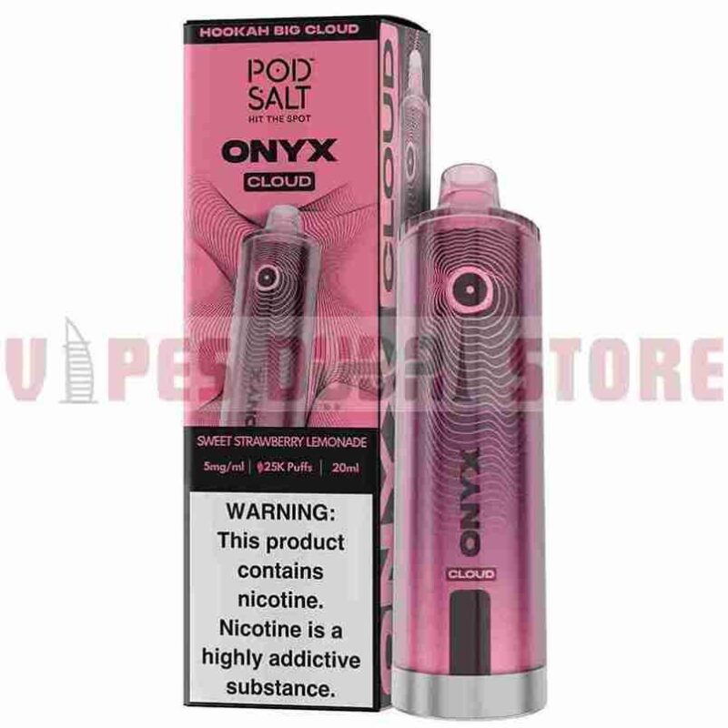 Pod Salt Onyx Cloud 25K Puff Shisha Disposable Sweet Strawberry Lemonade