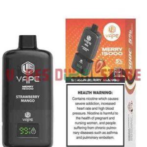US VAPE MERRY 15000 Puffs 50MG Nicotine Disposable Vape in Dubai, UAE STRAWBERRY MANGO