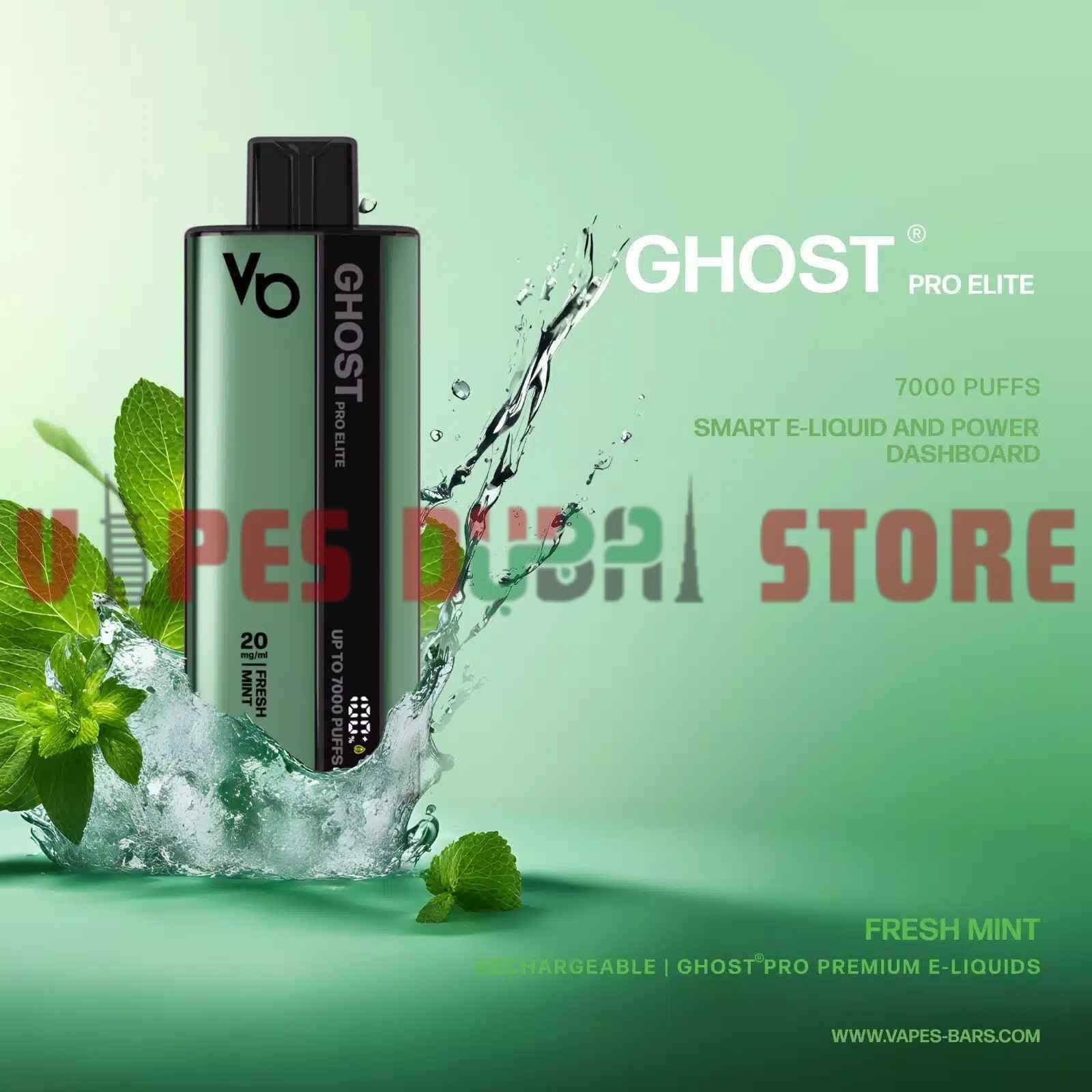 VAPES BARS GHOST Pro Elite 7000 Puffs 20MG Disposable Vape in Dubai FRESH-MINT VAPES BARS GHOST Pro Elite 7000 Puffs 20MG Disposable Vape in Dubai FRESH-MINT