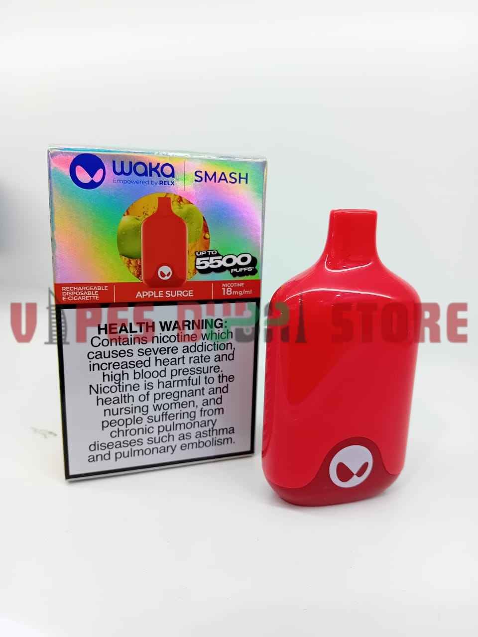 Waka Smash 5500 Puffs 18mg Disposable Vape, UAE Apple surge Waka Smash 5500 Puffs 18mg Disposable Vape, UAE Apple surge