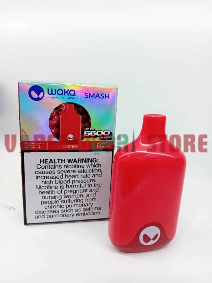 Waka Smash 5500 Puffs 18mg Disposable Vape, UAE Cherry