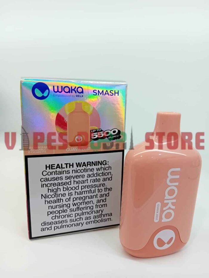 Waka Smash 5500 Puffs 18mg Disposable Vape, UAE Guava Zest