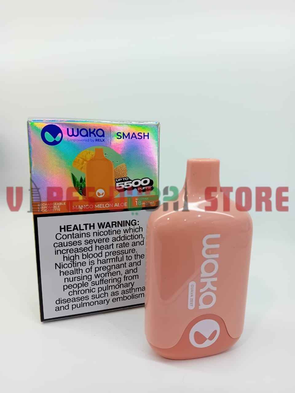Waka Smash 5500 Puffs 18mg Disposable Vape, UAE Mango Melon Aloe Waka Smash 5500 Puffs 18mg Disposable Vape, UAE Mango Melon Aloe