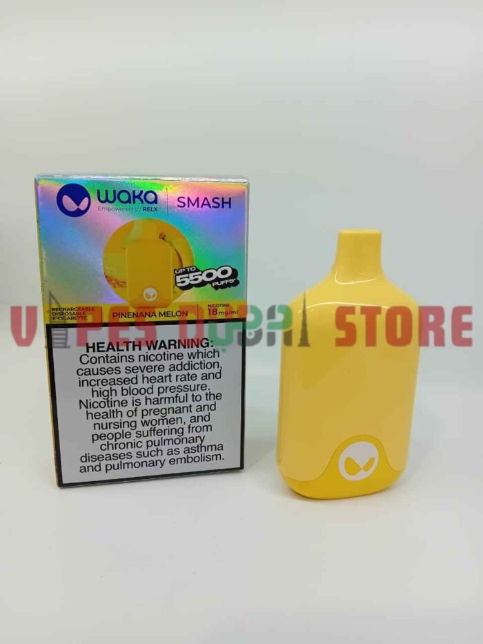 Waka Smash 5500 Puffs 18mg Disposable Vape, UAE Pinenana melon