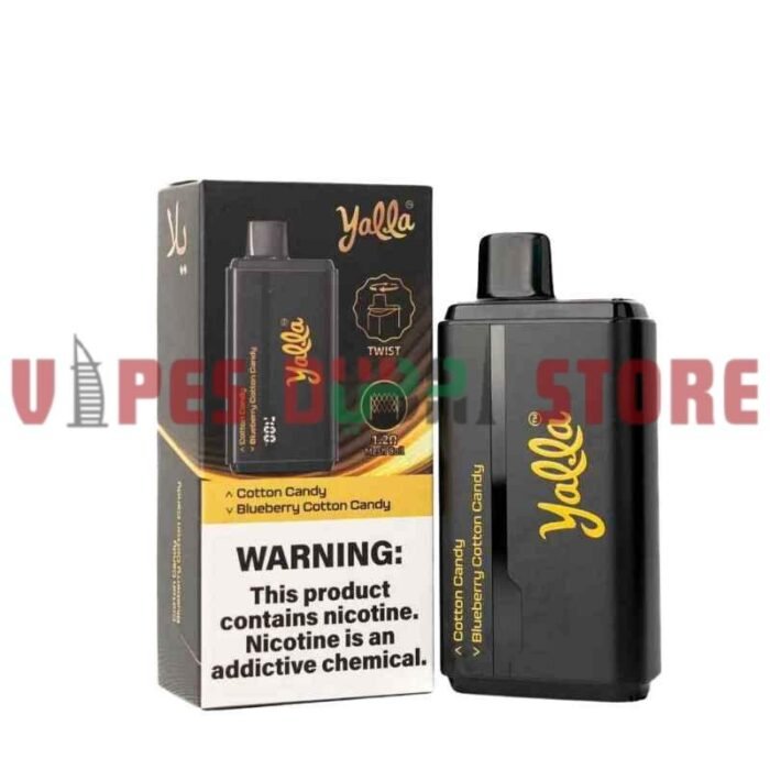 YALLA 24000 Puffs 50MG Disposable Vape in DUbai cotton candy - blueberry cotton candy
